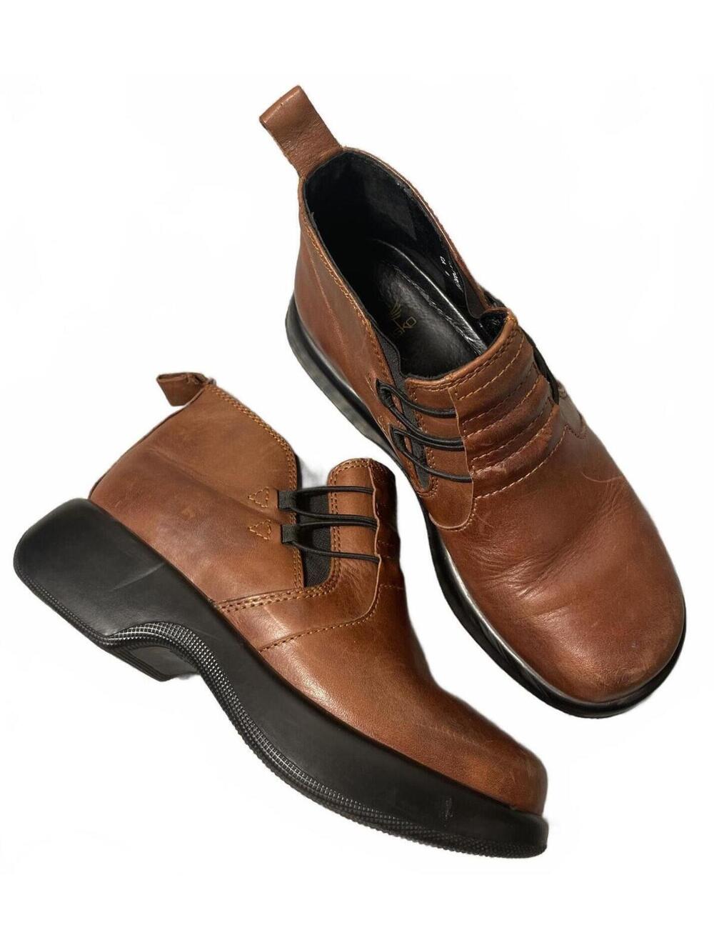 Dansko Brown Leather Slip On Clog Shoes Women's 37 Chunky
